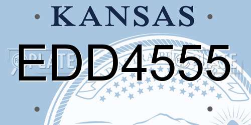 EDD4555 Kansas License Plate
