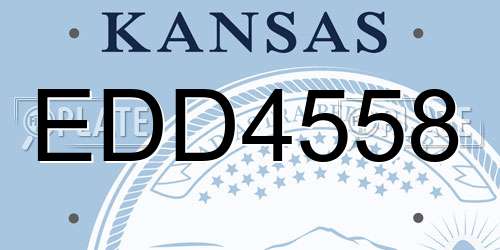 EDD4558 Kansas License Plate
