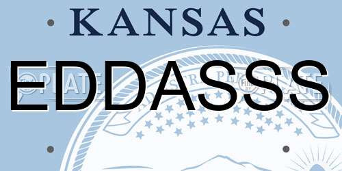 EDDASSS Kansas License Plate