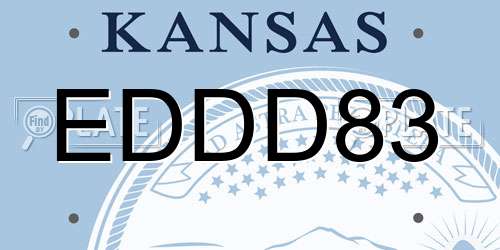 EDDD83 Kansas License Plate