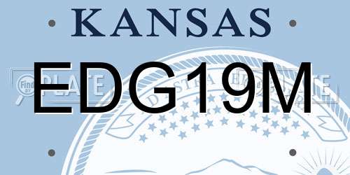 EDG19M Kansas License Plate