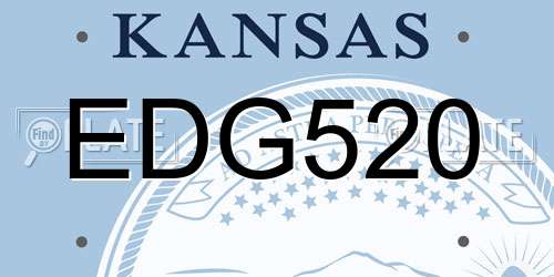 EDG520 Kansas License Plate
