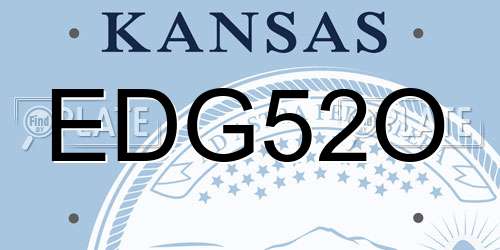 EDG52O Kansas License Plate