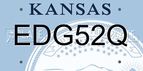 EDG52Q Kansas License Plate