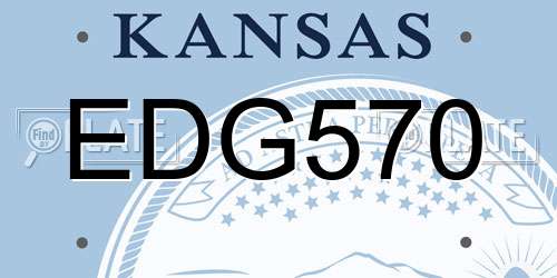 EDG570 Kansas License Plate