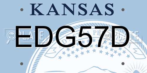 EDG57D Kansas License Plate