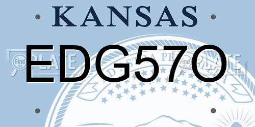 EDG57O Kansas License Plate