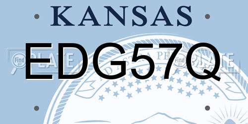 EDG57Q Kansas License Plate