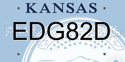 EDG82D Kansas License Plate