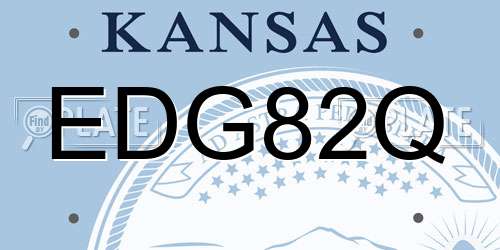EDG82Q Kansas License Plate