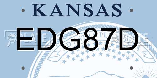 EDG87D Kansas License Plate