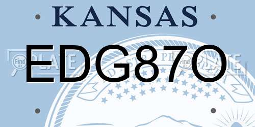 EDG87O Kansas License Plate