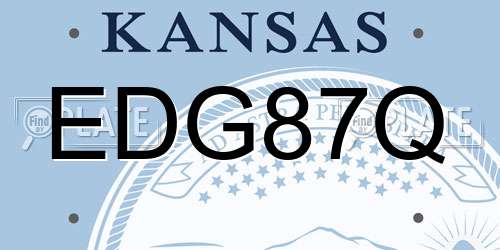 EDG87Q Kansas License Plate
