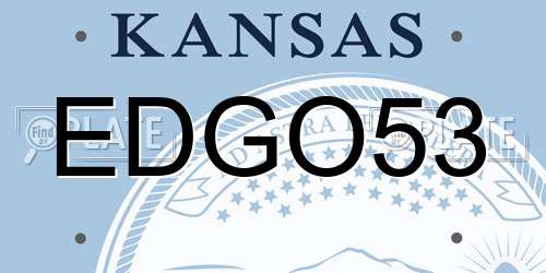 EDGO53 Kansas License Plate