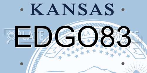 EDGO83 Kansas License Plate