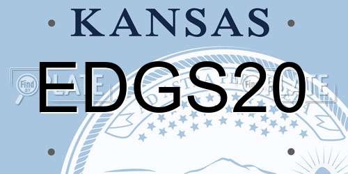 EDGS20 Kansas License Plate