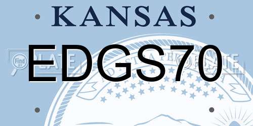 EDGS70 Kansas License Plate