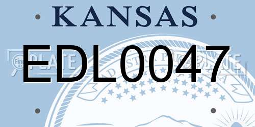 EDL0047 Kansas License Plate