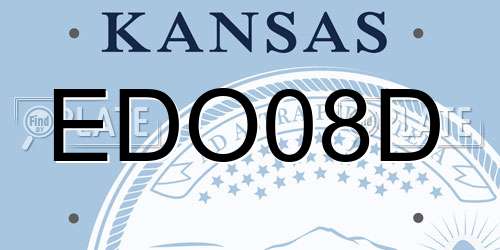 EDO08D Kansas License Plate