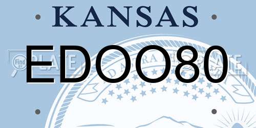 EDOO80 Kansas License Plate