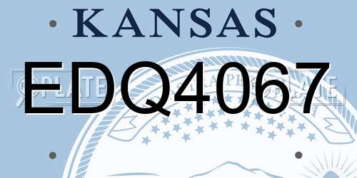 EDQ4067 Kansas License Plate