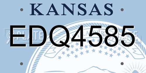 EDQ4585 Kansas License Plate