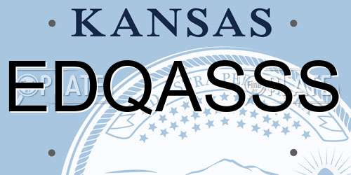 EDQASSS Kansas License Plate
