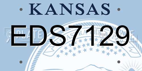 EDS7129 Kansas License Plate