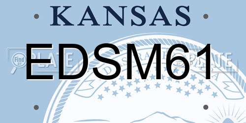 EDSM61 Kansas License Plate