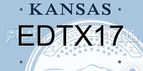 EDTX17 Kansas License Plate