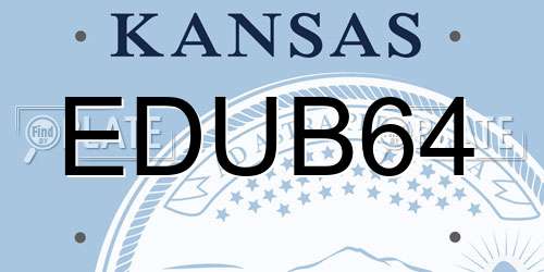 EDUB64 Kansas License Plate