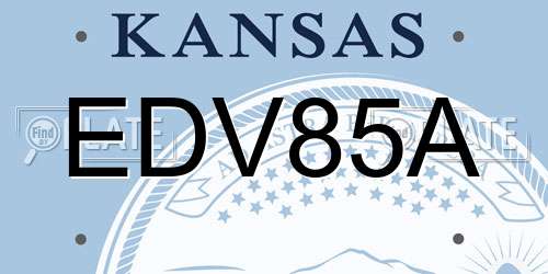 EDV85A Kansas License Plate