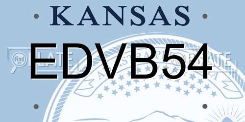 EDVB54 Kansas License Plate