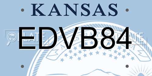 EDVB84 Kansas License Plate