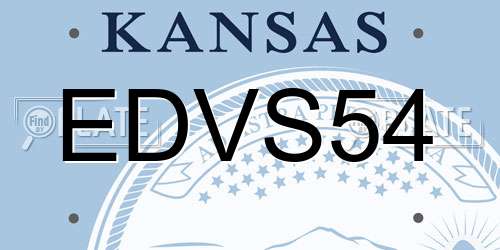EDVS54 Kansas License Plate