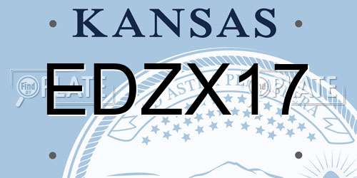 EDZX17 Kansas License Plate