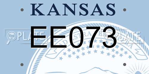 EE073 Kansas License Plate