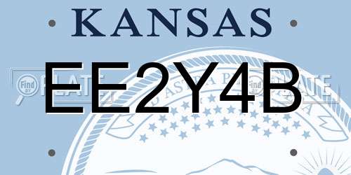 EE2Y4B Kansas License Plate
