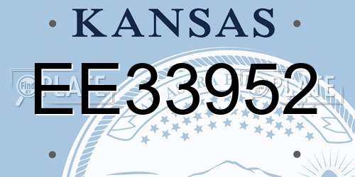 EE33952 Kansas License Plate