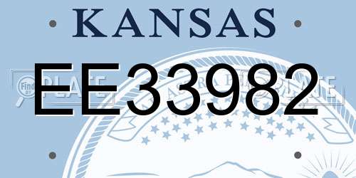 EE33982 Kansas License Plate