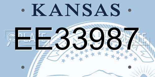 EE33987 Kansas License Plate