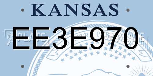 EE3E970 Kansas License Plate