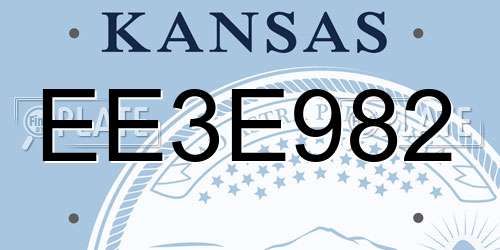 EE3E982 Kansas License Plate