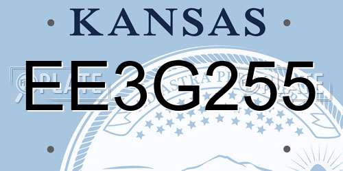 EE3G255 Kansas License Plate