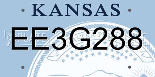 EE3G288 Kansas License Plate