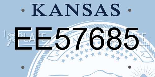 EE57685 Kansas License Plate