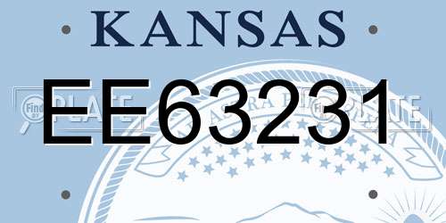 EE63231 Kansas License Plate