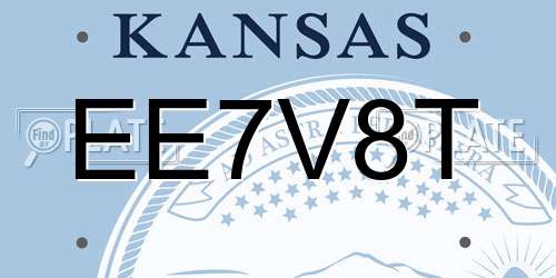 EE7V8T Kansas License Plate