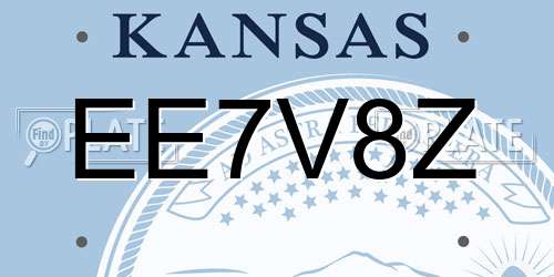 EE7V8Z Kansas License Plate