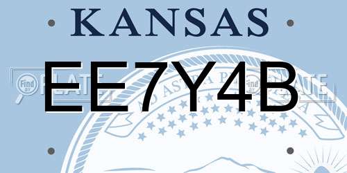 EE7Y4B Kansas License Plate